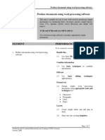 U24201 Produce Documents Using Word Processing Software
