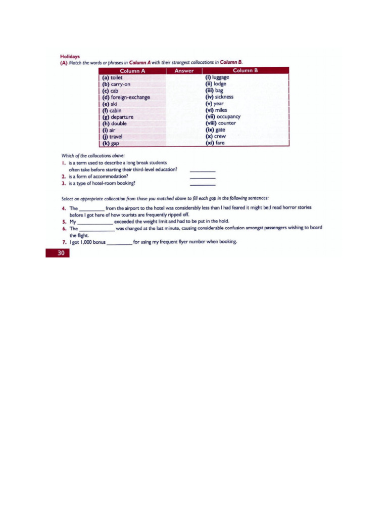 Holidays Vocabulary C1 Pdf