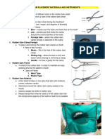 Rubber Dam Placement Materials and Instruments