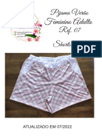 02 - Shorts Pijama Adulto Ref 07 - M - Atualizado Páginas
