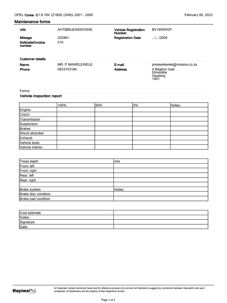 010 Inspection | PDF | Vehicles | Product Introductions
