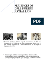Experiences of People During Martial Law