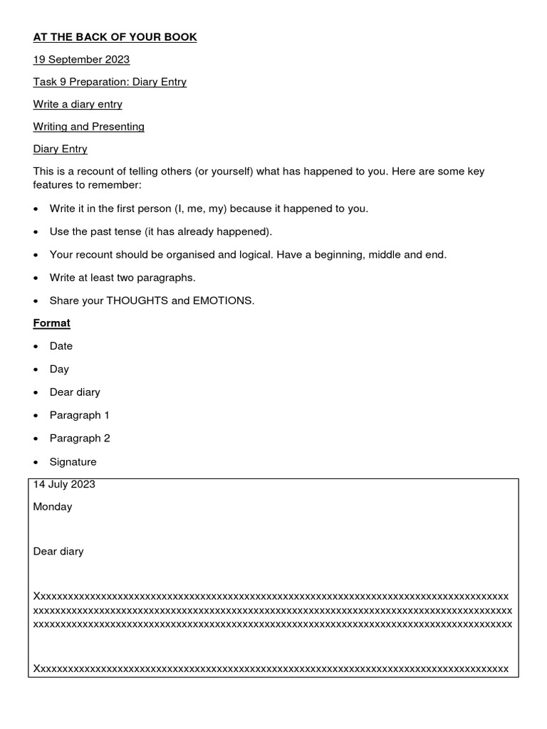 Diary and Email Writing Guide | PDF | Learning | Human Communication
