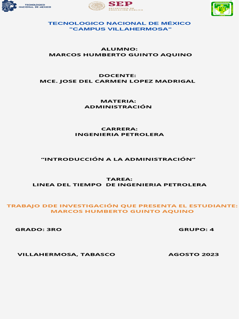 Línea del Tiempo de la Ingeniería Petrolera | PDF | Petróleo | México