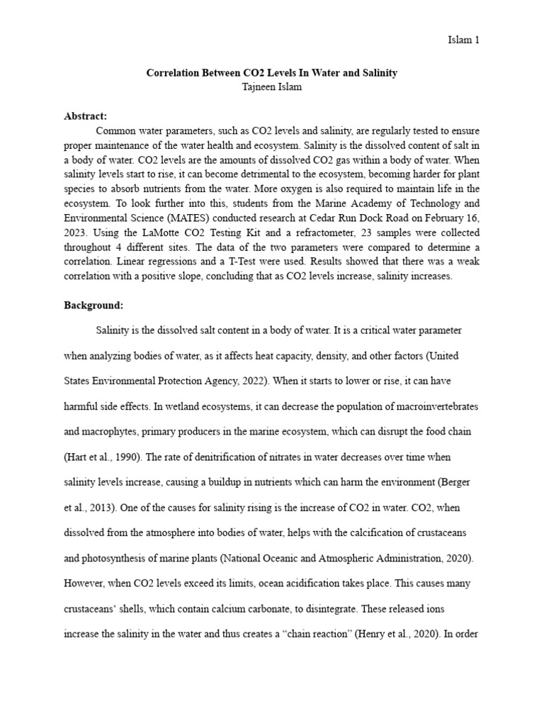 Tajneen islam write up 2 water quality comparison pdf carbon