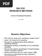 SIA 2101 - Lecture 8 - Sampling Population