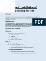 Lab Report On Installation of Operating System LINUX