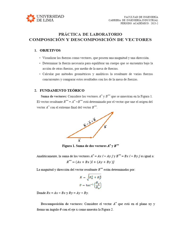 Composición y Descomposición de Vectores | PDF | Vector Euclidiano ...