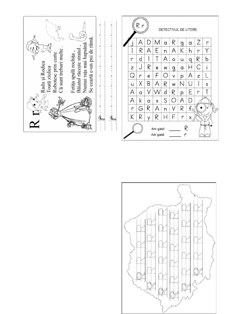 Litera R de Lipit În Caiet | PDF