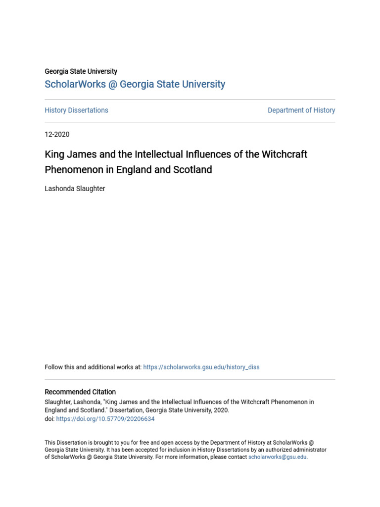 King James and The Intellectual Influences of The Witchcraft Phen | PDF ...