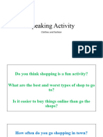 Speaking Activity - Shopping and Fashion