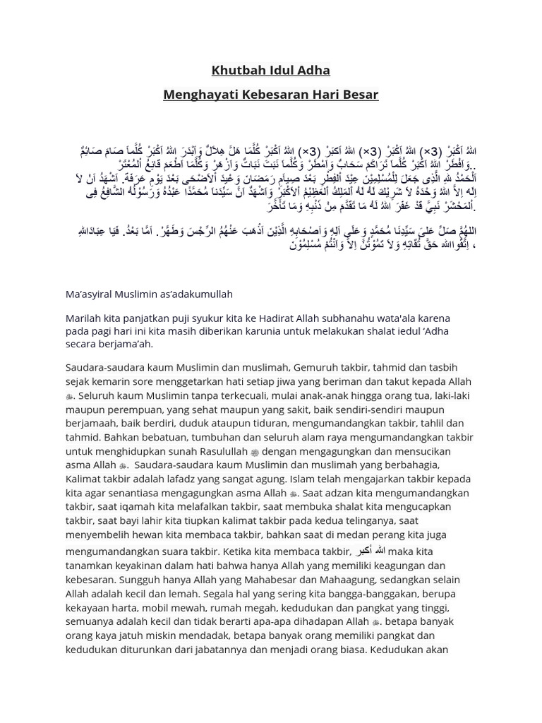 Khutbah Idul Adha PDF