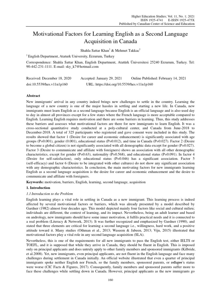 English Learning for New Immigrants | PDF | Second Language Acquisition ...
