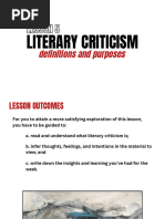 Lesson 5 Literary Criticism