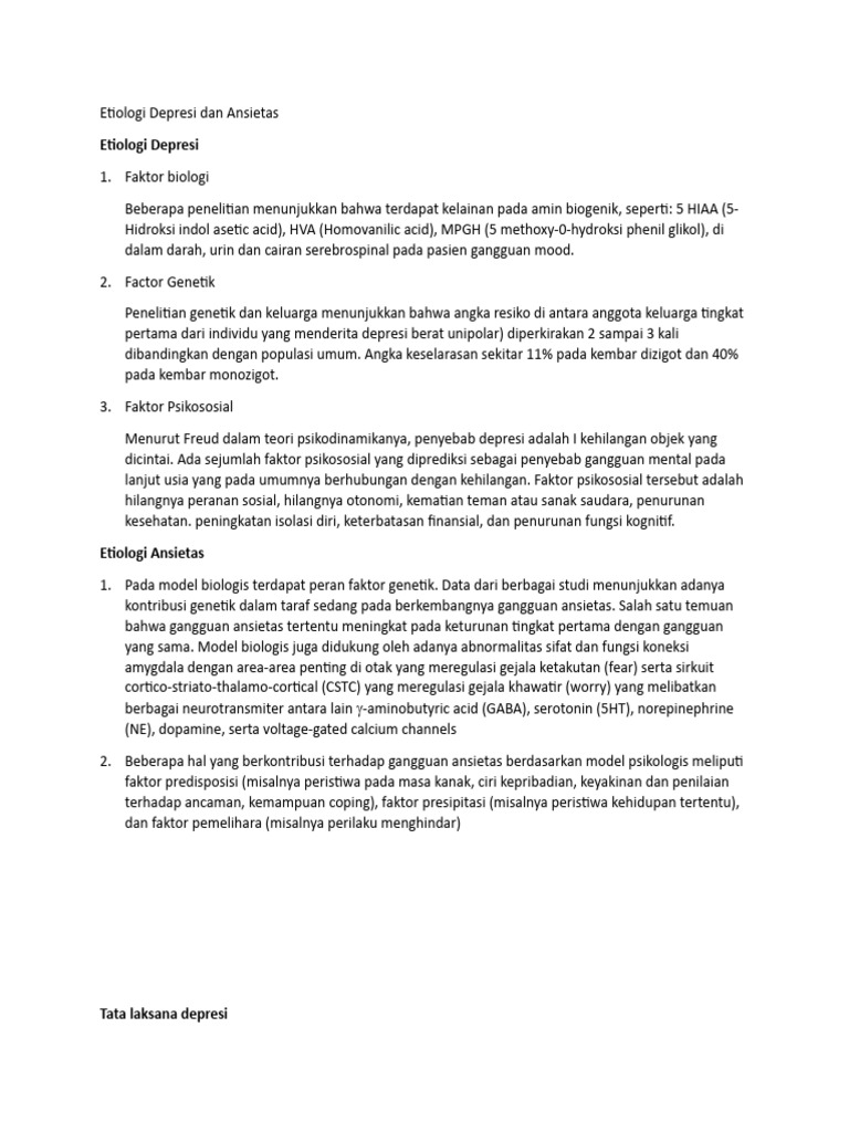 Etiologi depresi pdf