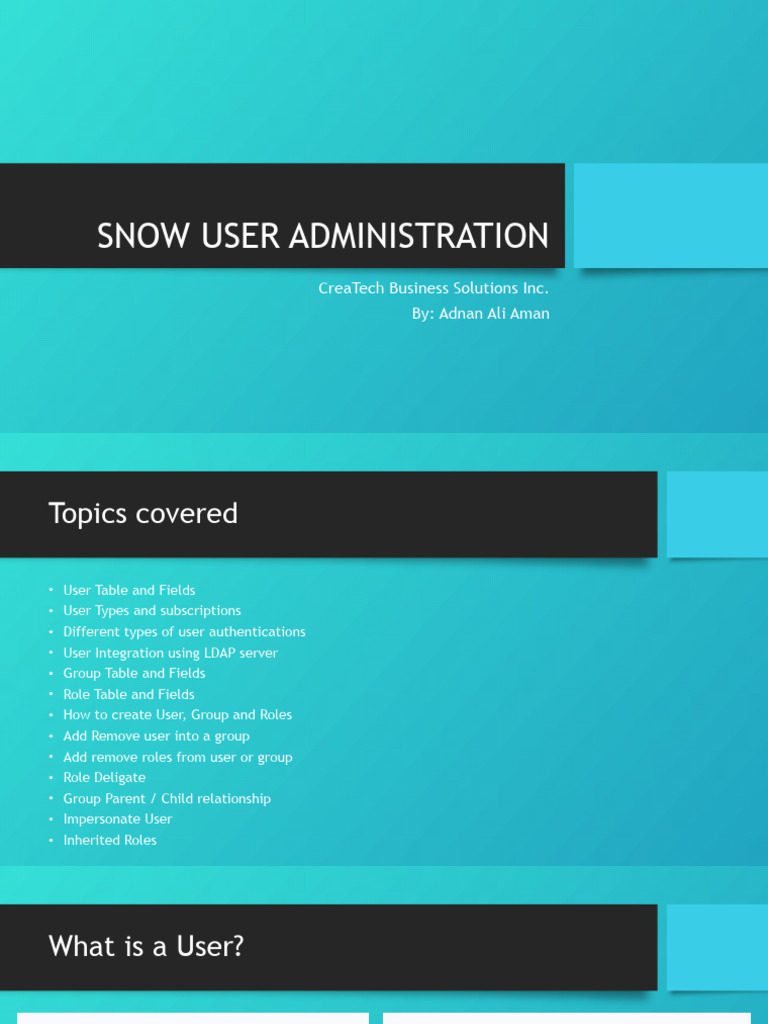 Snow user administration pdf