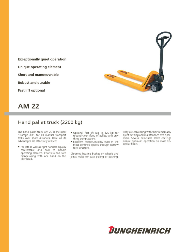 Axe Châssis Pour Transpalette Manuel Jungheinrich AM2200 - Pièce Neuve Réf. 50052953