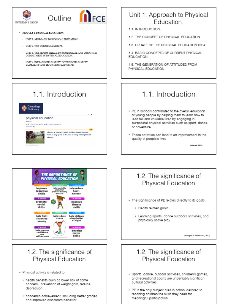 Tema 1 Ed Física Pdf Physical Education Concept