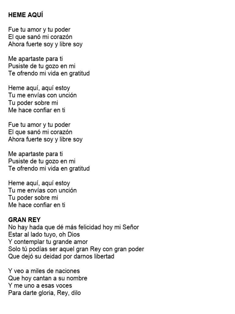 Letras de Alabanza y Poder Divino | PDF