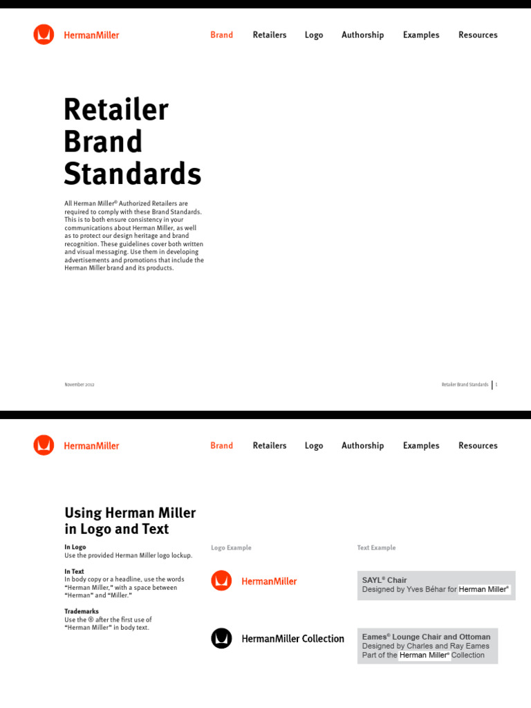 Herman Miller Retailer Brand Standards PDF Logos Brand