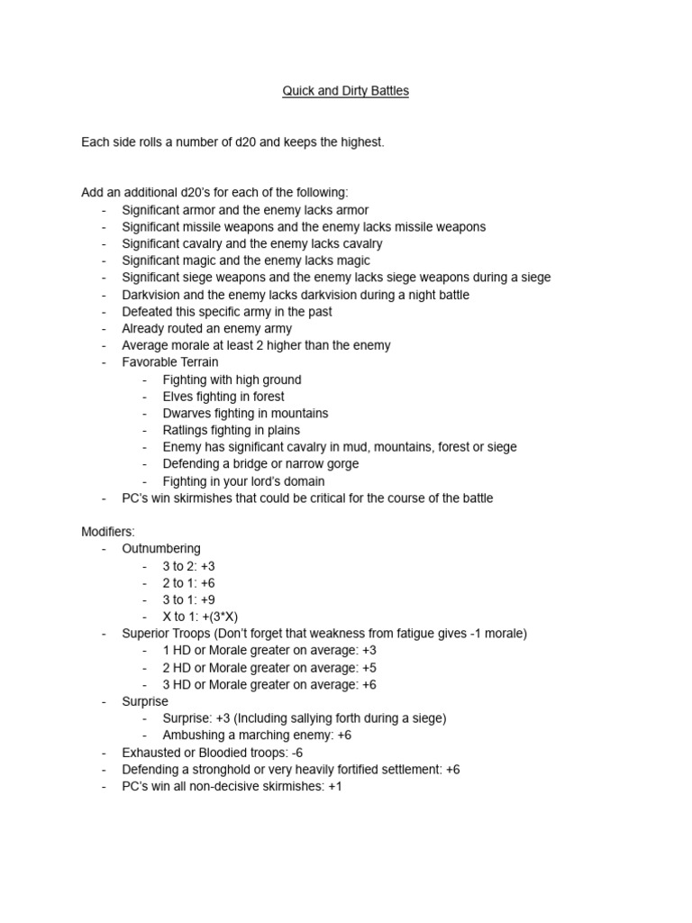 Quick and dirty battles pdf fortification siege