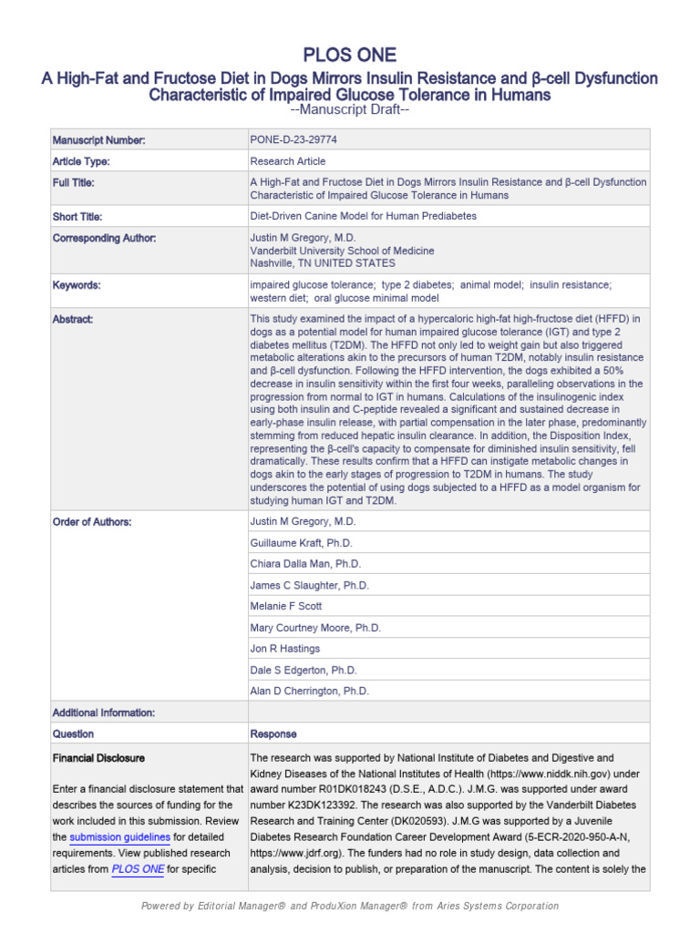 Picture of A High-Fat and Fructose Diet in Dogs Mirrors Insulin Resistance and β ...