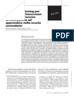 Progetti Di Tutoring Per Contrastare L'insuccesso Scolastico e Favorire La Motivazione Ad Apprendere Nella Scuola Secondaria