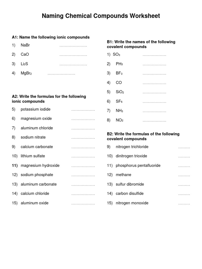 Formula Worksheet | PDF