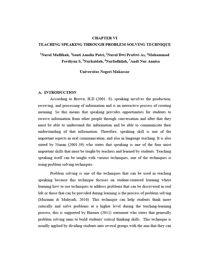 Teaching Speaking with Problem Solving | PDF | Critical Thinking | Learning