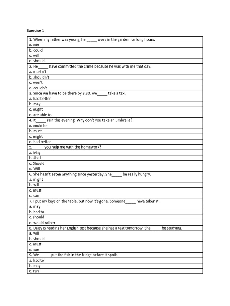 Modal Verb 11 Pdf Home Garden Art