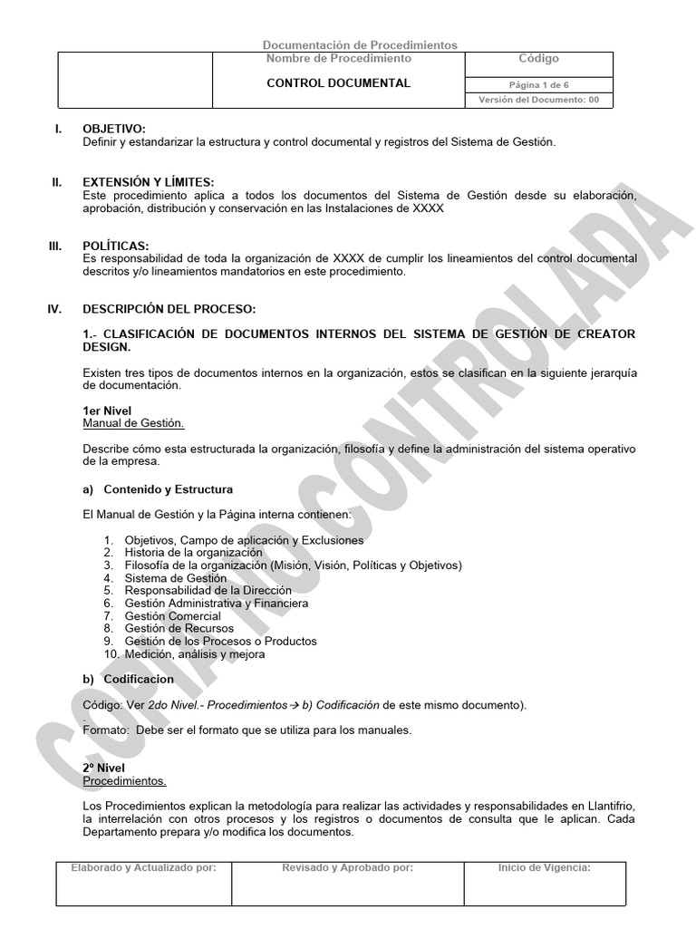 Control Documental Empresarial | PDF | Calidad (comercial) | Negocios ...