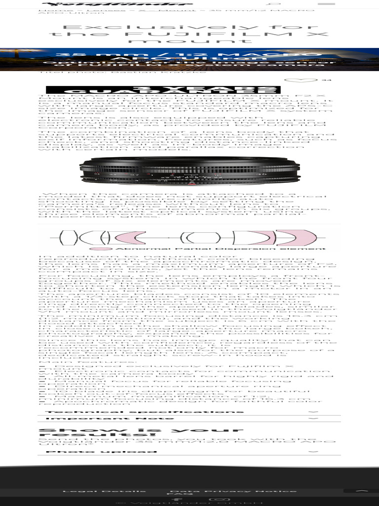 Voigtländer 35mm F2 Macro Lens for Fujifilm | PDF | Macro Photography ...