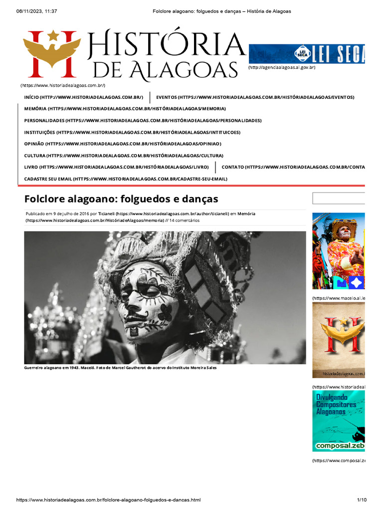 Folclore Alagoano - Folguedos e Danças - História de Alagoas | Download ...