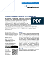 Foreign Direct Investment As An Indicator of Environmental Policy