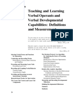 Teaching and Learning Verbal Operants and Verbal Developmental Capabilities: Definitions and Measurement