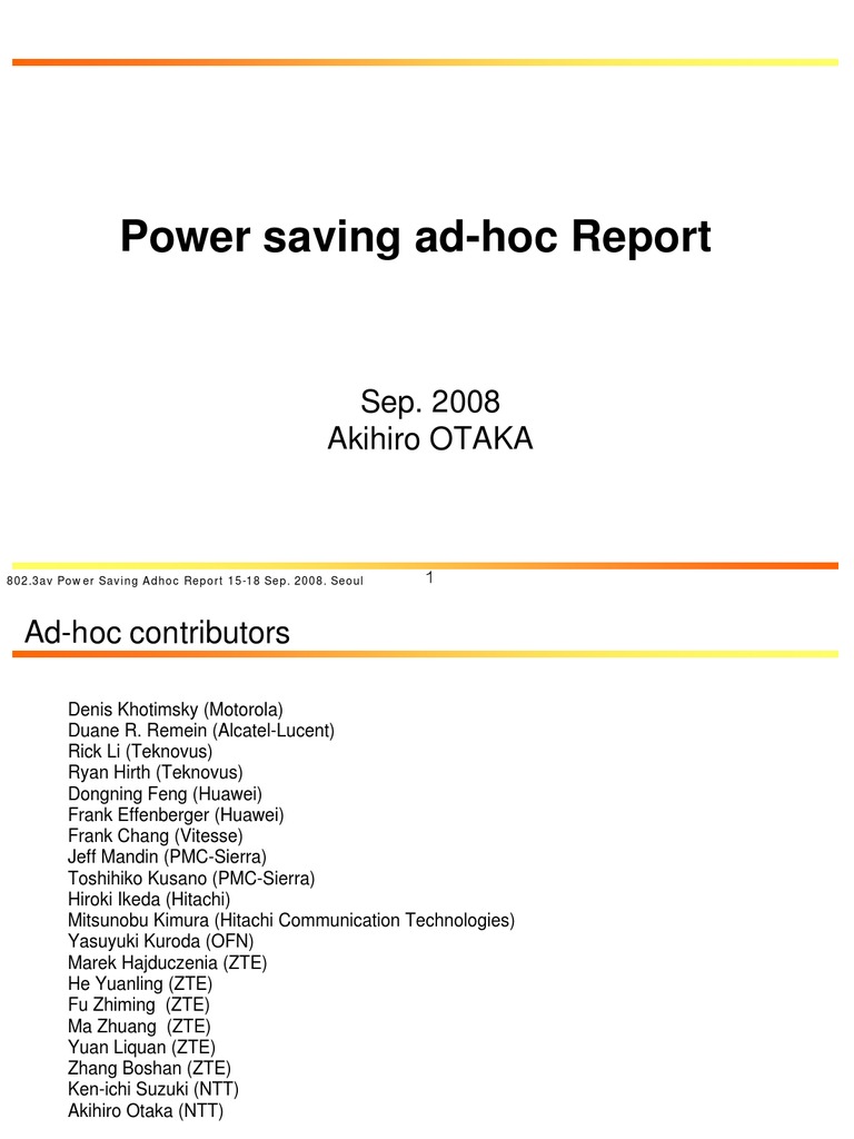Power Saving Ad-Hoc Report | PDF | Network Architecture ...