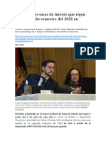 Tasas de Interes 2022 en Ecuador