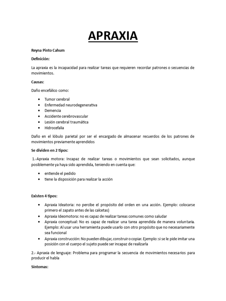 APRAXIA Merged | PDF | Afasia | Cerebro