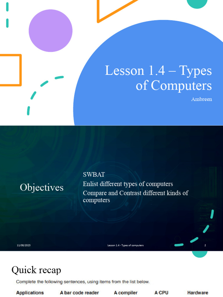 Lesson+1 4 | PDF | Home & Garden | Computers