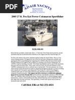 Download 2005 27 ft Pro Sports ProKat Sportfisher Specs by api-3755982 SN6831572 doc pdf