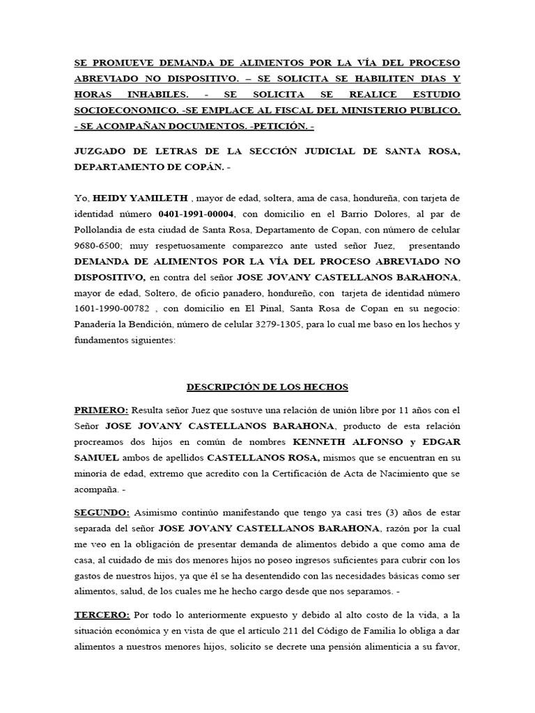 demanda-de-alimentos-honduras-pdf-demanda-judicial-pensi-n