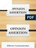 LECTURE - Opinion and Assertion
