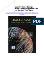 Database Systems Design Implementation and Management 13th Edition Coronel Test Bank