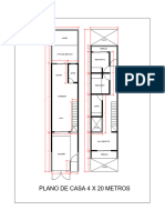 Plano Arquitectónico 4 X 20 Metros