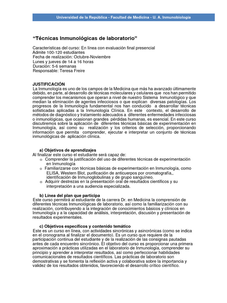 Técnicas Inmunológicas de Laboratorio-1 | PDF | Inmunología | Anticuerpo