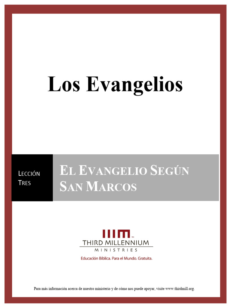 Lección 3 El Evangelio Según Marcos | PDF | Jesús | Evangelio de Marcos