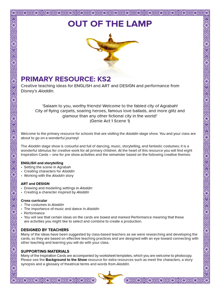 Out of The Lamp Primary Resource Ks2 PDF