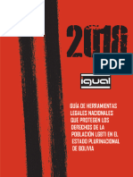 Guía de Herramientas Legales Nacionales Que Protegen Los Derechos de La Poblacion Lgbti en El Estado Plurinacional de Bolivia