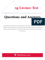 Driving Licence Test Questions