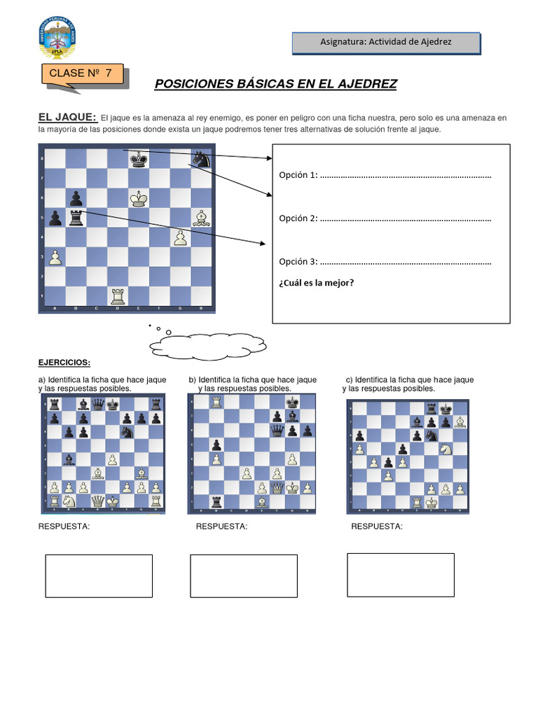 7 Clase El Jaque y Jaque Mate | PDF | Ajedrez | Juego de azar